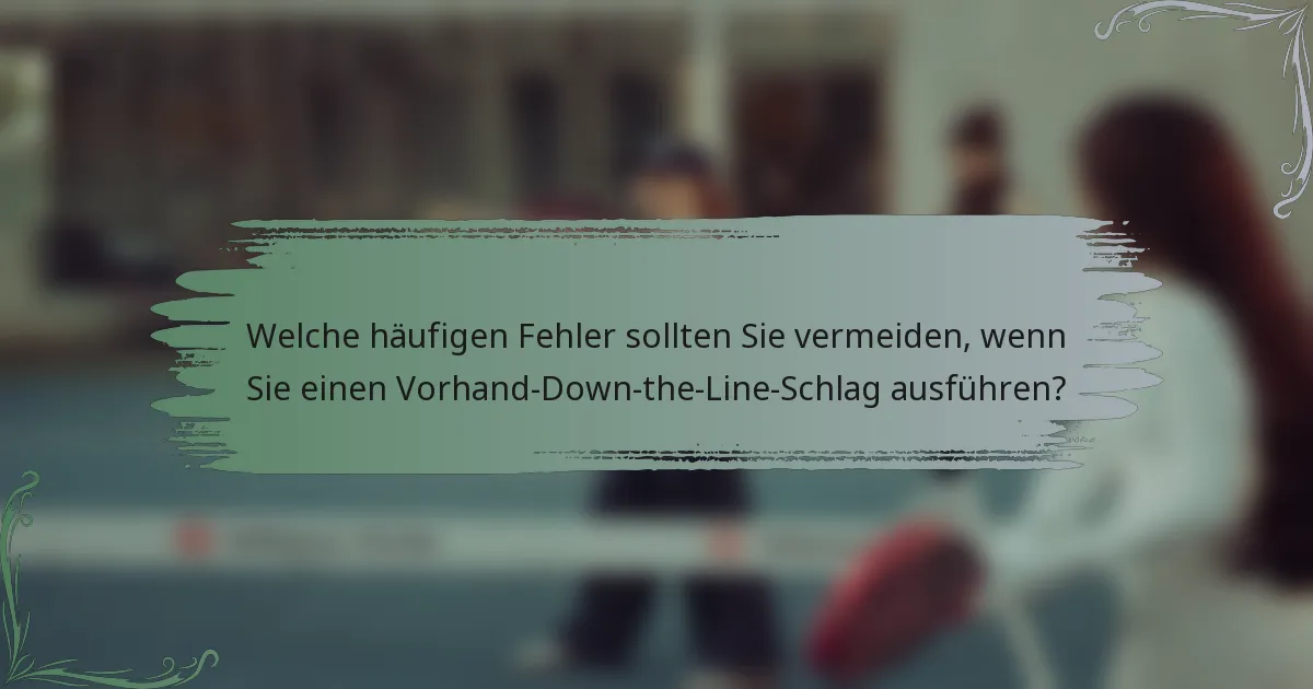 Welche häufigen Fehler sollten Sie vermeiden, wenn Sie einen Vorhand-Down-the-Line-Schlag ausführen?