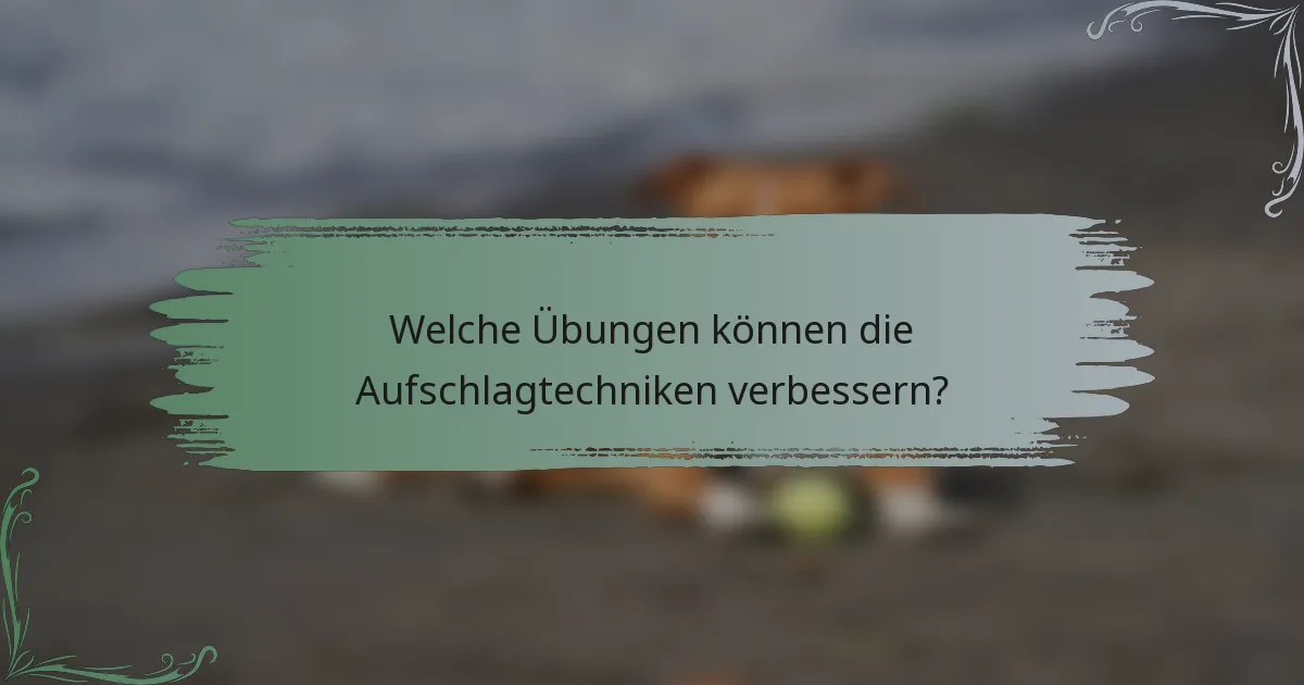 Welche Übungen können die Aufschlagtechniken verbessern?
