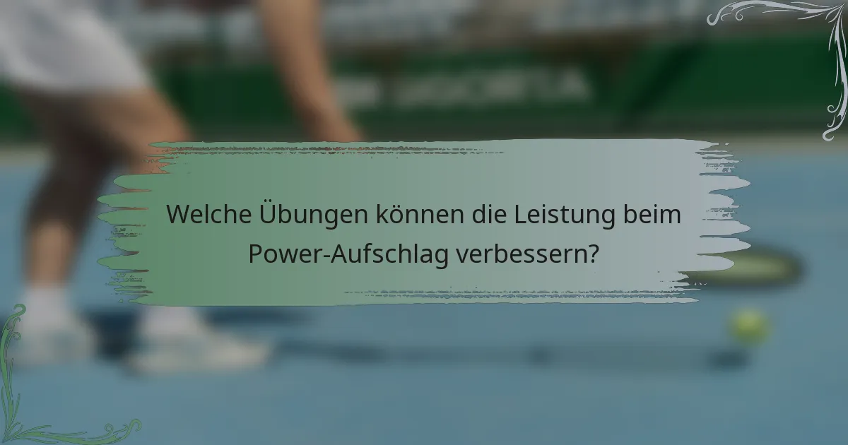 Welche Übungen können die Leistung beim Power-Aufschlag verbessern?