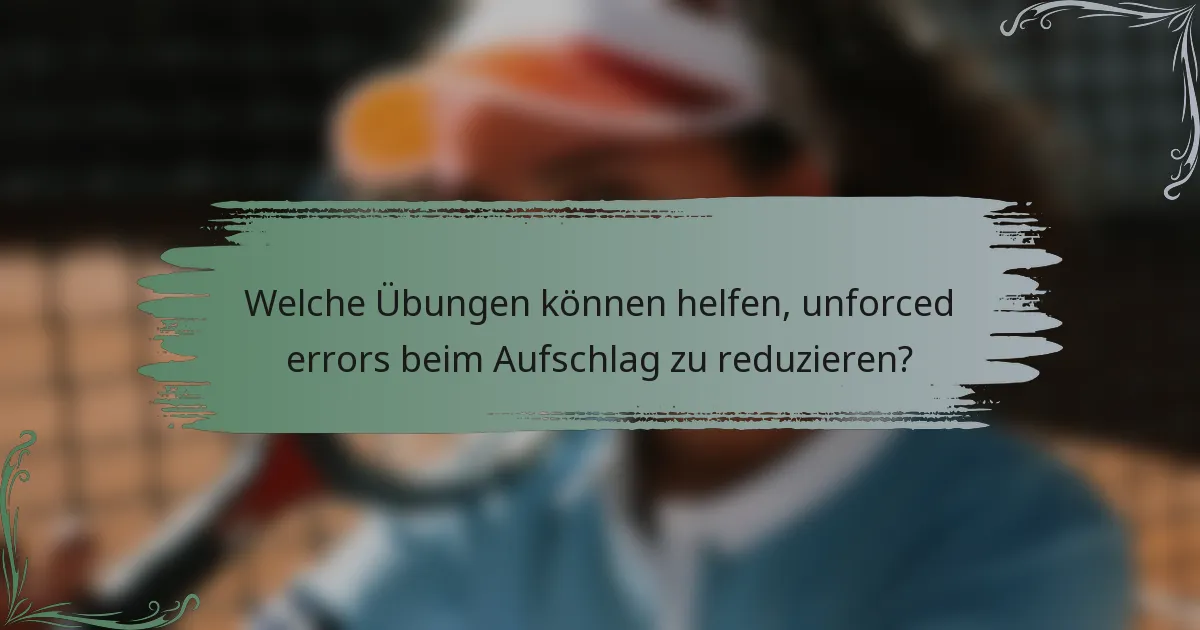 Welche Übungen können helfen, unforced errors beim Aufschlag zu reduzieren?
