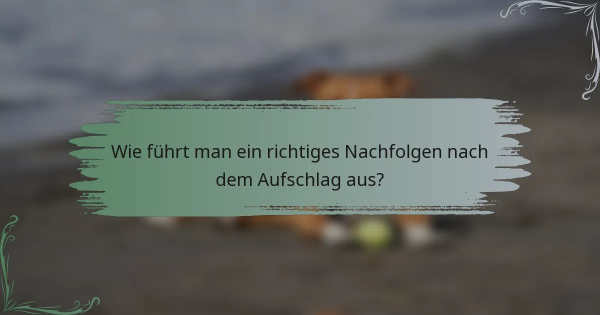 Wie führt man ein richtiges Nachfolgen nach dem Aufschlag aus?