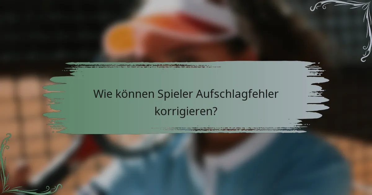 Wie können Spieler Aufschlagfehler korrigieren?