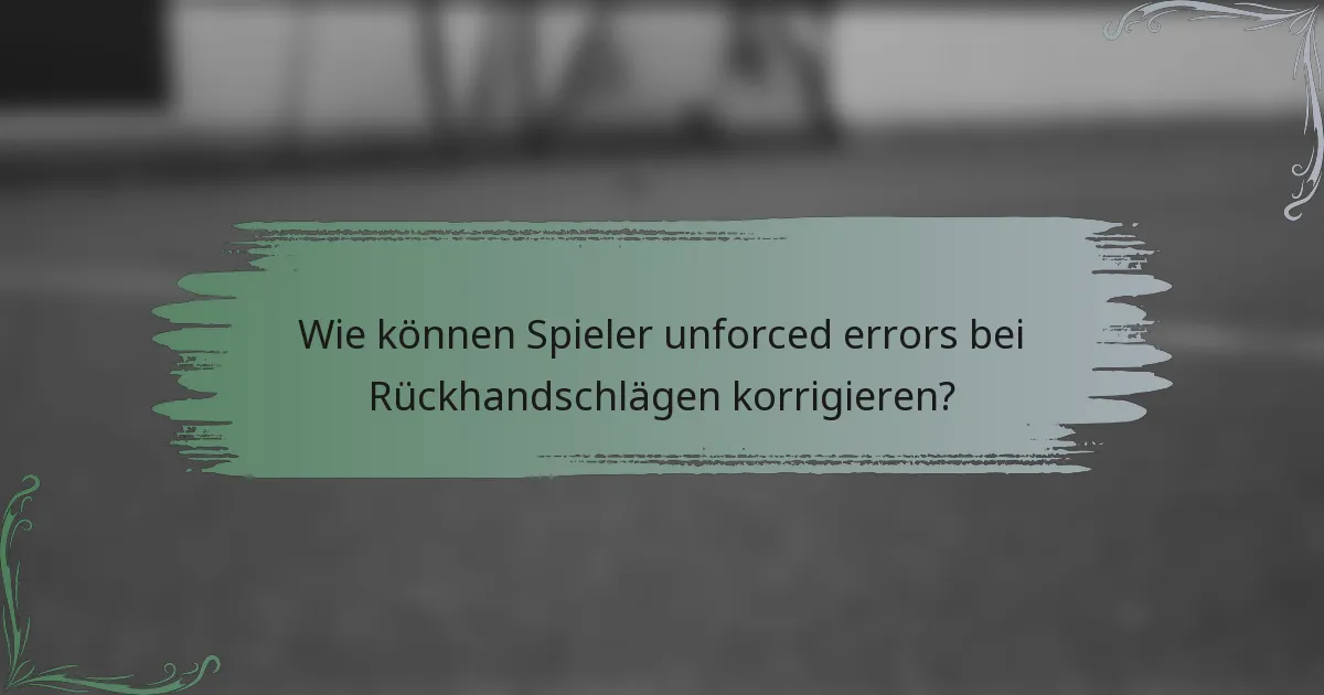 Wie können Spieler unforced errors bei Rückhandschlägen korrigieren?