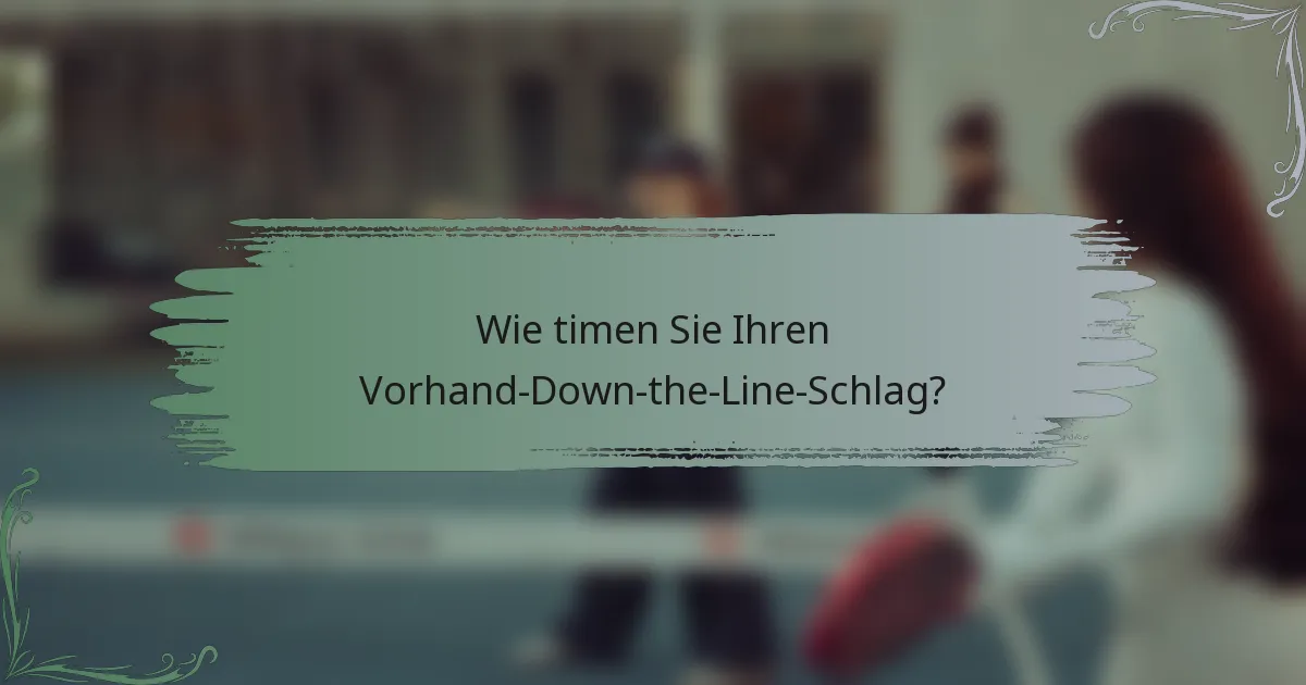 Wie timen Sie Ihren Vorhand-Down-the-Line-Schlag?