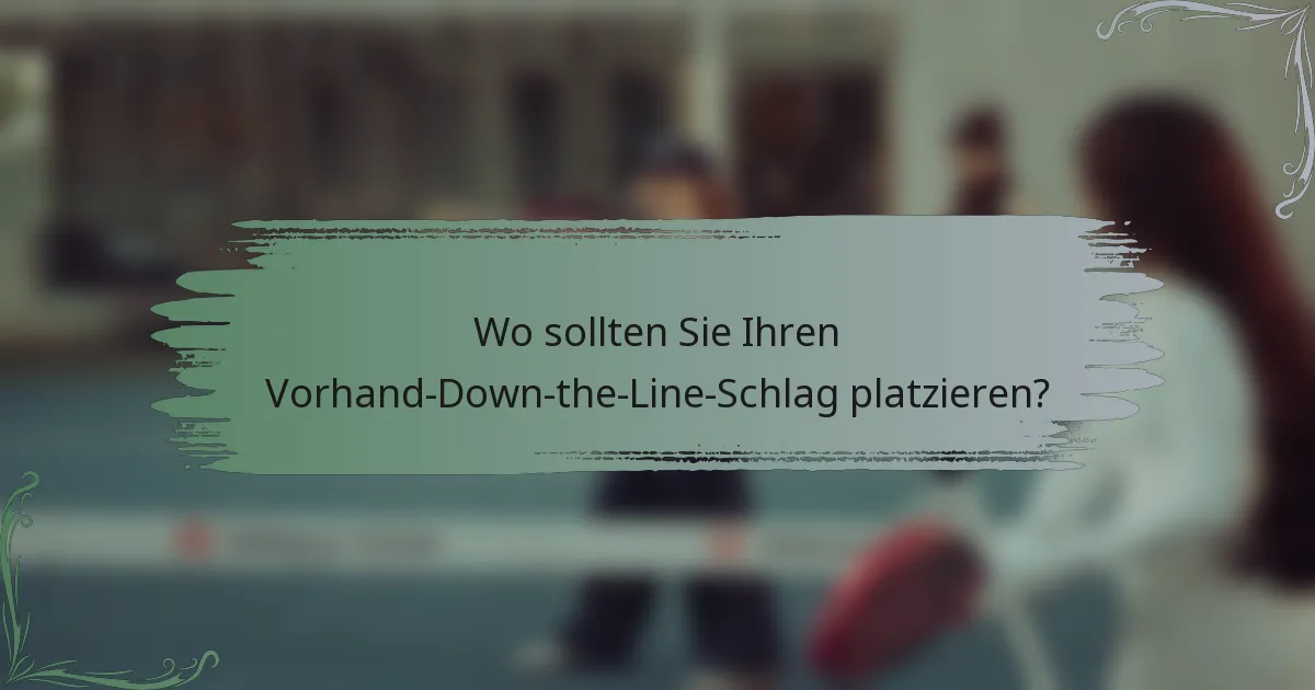 Wo sollten Sie Ihren Vorhand-Down-the-Line-Schlag platzieren?